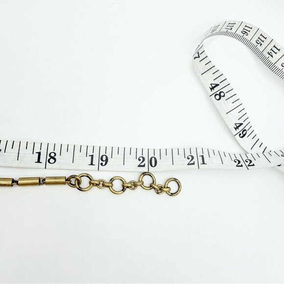 J. Crew Gold Tone Yellow & Gray Tribal Style Statement Necklace - Picture 7 of 7